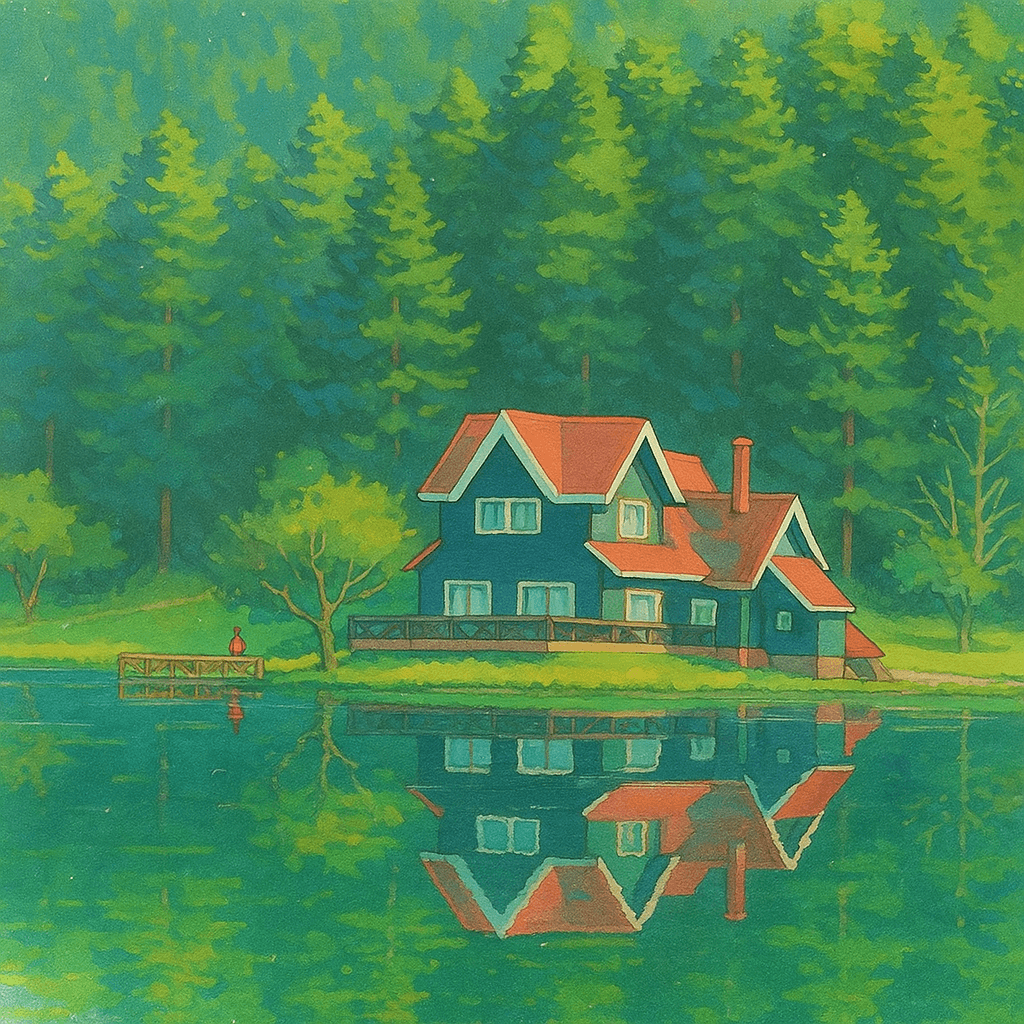 Family portrait in Studio Ghibli style created with Ghibli AI Generator